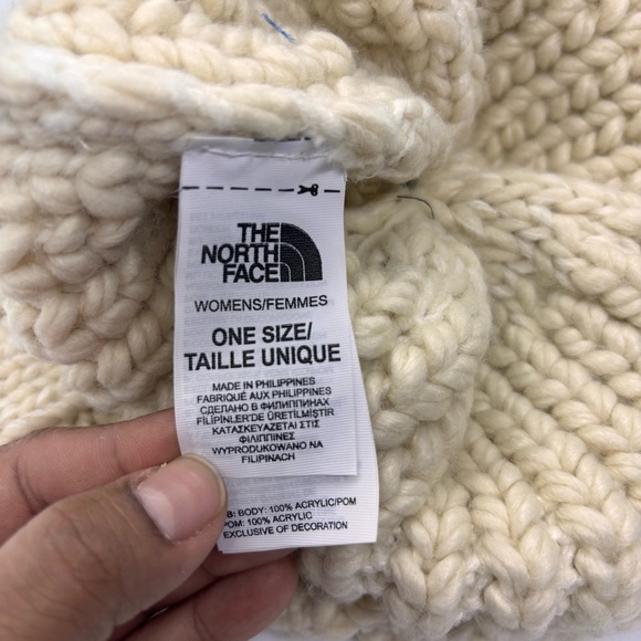 The North Face Cream Knit Pom-Pom Beanie - Picture 4 of 4